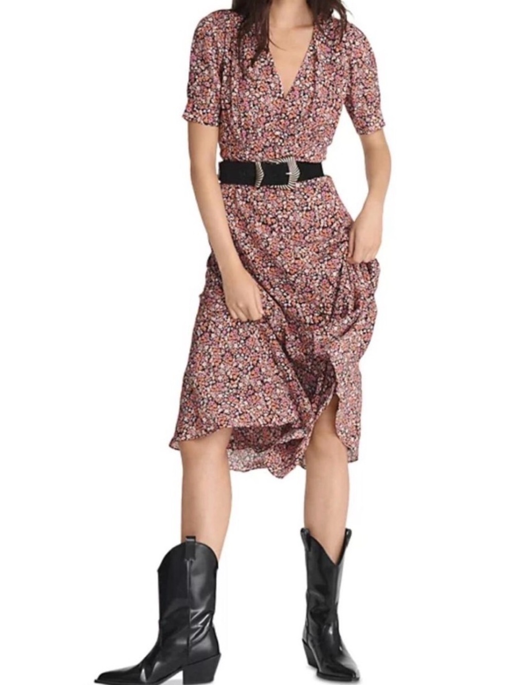 The Kooples Field Flower Button Front Midi Dress | Size S